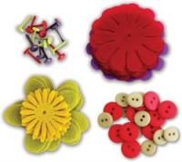 LYB Flower Embellishment Kit Zinnia Bottons Brads Etc