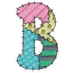 Patchwork Letter B Alphabet Embroidered Iron on Patch