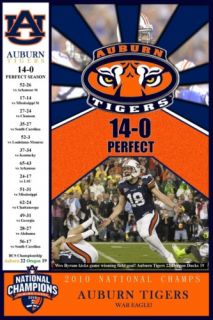 Auburn Tigers National Champions Poster