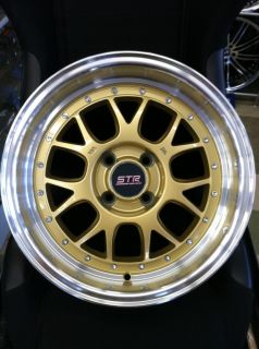 str wheels str502 15x8 4x100 10 gold and machined lip set of 4 wheels
