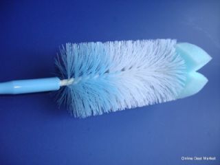 Blue Baby Boy Bottle Cleaning Brush Bristle Soft Sponge