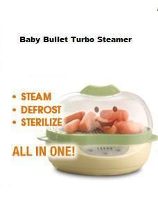 Baby Bullet Food and Bottle Turbo Steamer Steam Defrost and Sterilize 