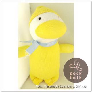 Handmade Yellow Sock Monkey Duck Stuffed Animals Baby Toy