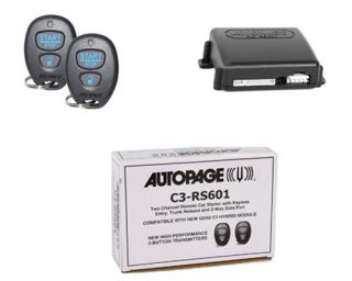 autopage c3 rs601 mini remote controlled car starter w keyless