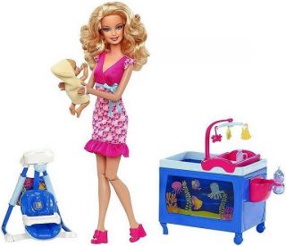 Barbie I Can Be Baby Caregiver Playset Doll Mattel Babysitter Sitter 