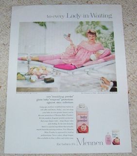 1959 Mennen Baby Powder Magic Oil Diaper Rash Print Ad