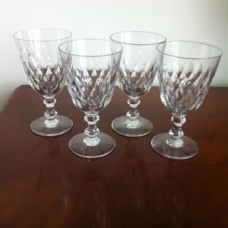 Elegant Baccarat Crystal Wine Glasses Set of Four 4