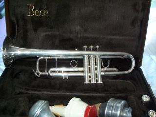 Bach Stradivarius Trumpet Model 37 With 3 mutes 2 mouth pieces