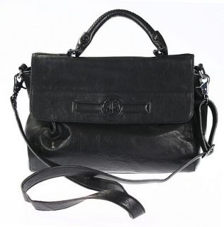 Tory Burch AUDRA Black Leather Top Handle Hobo Bag 450 525234015