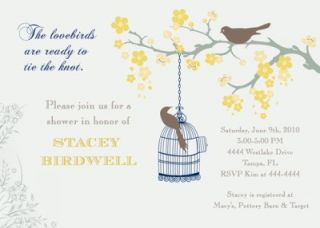 little bird birdies baby shower invitations