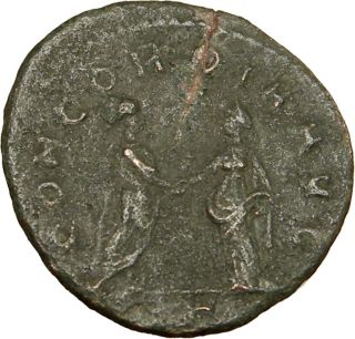 AURELIAN Authentic Ancient Roman Coin RARE Emperor & Empress clasping 