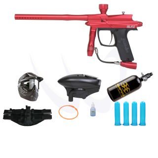 Azodin Blitz Red Paintball Marker Fasta HPA N2 SWAT Combo Package 9369 