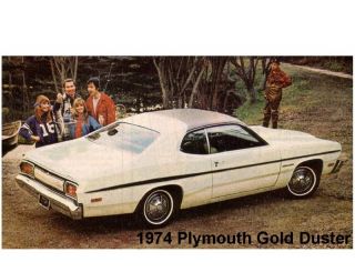 1974 Plymouth Gold Duster Auto Refrigerator Magnet