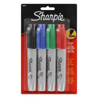 Sharpie Chisel Tip Permanent Markers, 4 Colored Markers(38254PP)