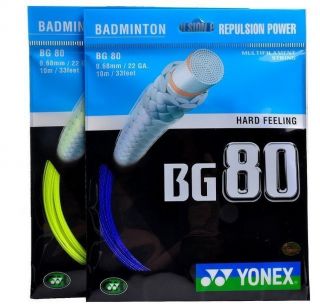 Yonex BG80 Badminton String Sets 5 Sets 33FEET 10M per Package Total 5 