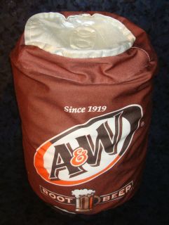 ROOT BEER Plush PILLOW Soda Can Brown LOGO Advertising Bean Bag 