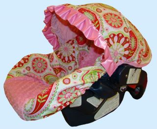 Girl Infant Baby Car Seat Cover for Baby Girl Paisley Pink