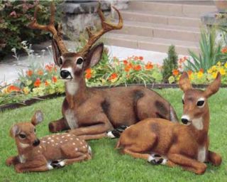 Laying Fawn Baby Deer Outdoor Animal Garden Statue