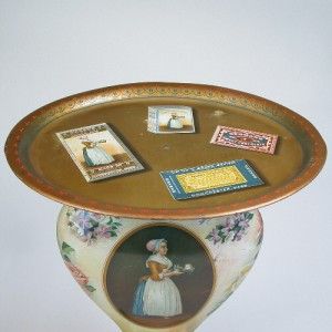   Walter Baker Table with Large Picture of Bakers Chocolate Lady