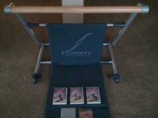 FLUIDITY BAR~YOGA / EXERCISE / BALLET BAR~3 DVDs & OWNERS MANUAL~GREAT 