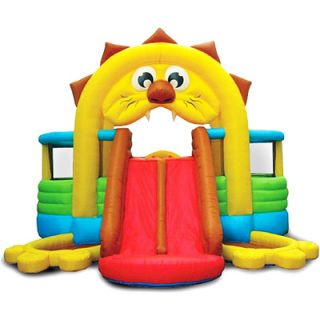 Inflatable Lion Bounce House w Slide and Ball Pit