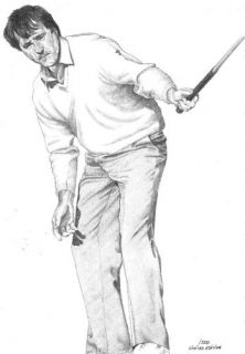 Seve Ballesteros Art Pencil Drawing Golf Picture Print