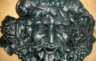 Bacchus Face Wall Plaque God Dionysus Greek Goth 10023