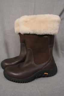 Sz 7 UGG Bandon Chocolate Brown Sherling Leather Gore Tex 5497 Boots 