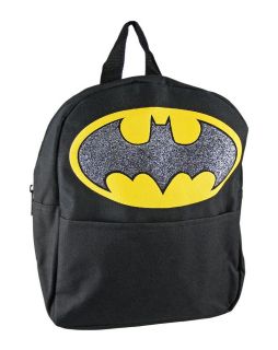 black nylon glitter batman logo mini backpack purse
