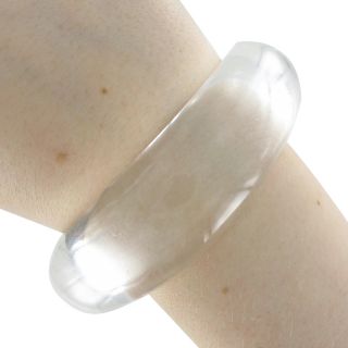Bangle Bracelet Clear Lucite Chunky Morphed New Large Big