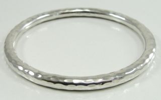   Silver Mexico Hammered Bangle Bracelet Solid Heavy Round Estate 7.75