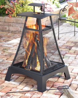   Outdoor Fire Pit with Screen Backyard Fireplace Patio Party