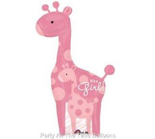   Giraffe Pink Zebra Balloon Baby Shower Gift Set 