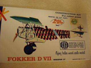 Comet Fokker D VII Balsa Wood Scale Model Airplane Kit