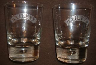 Set of 2 Baileys Irish Cream Liqueur Bubble Rock Glasses Etched Logo 8 