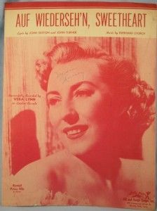 1951 auf Wiedersehn Sweetheart Sheet Music Vera Lynn