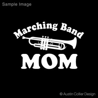 marching band mom trumpet white vinyl decal