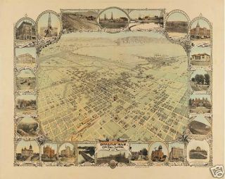 Post 1901 Bakersfield Kern Co CA California Card Map