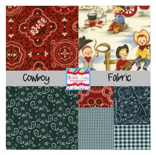   Cowboy or Cowgirl Fabric 100 Cotton Paisley Bandana Patchwork