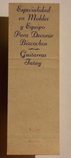 1960s Matchbook Millon Guitarras Tatay San Juan PR MB