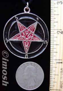 Necklace Red Black Sigil of Baphomet Occult Pendant Satanic Pentagram 