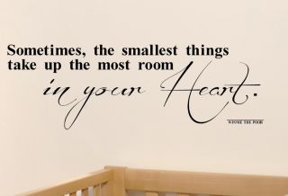   POOH VINYL WALL DECALS STICKER HEART LETTERING QUOTE NURSERY BABY ART