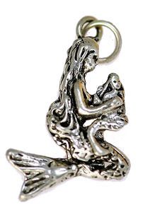 Mermaid Tail Little Baby Boy Girl Sterling Silver Charm