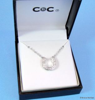 CBC City by City Silver Tone Crystal Accent Horseshoe Pendant