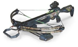 Package includes red dot sight, quiver and three 20 arrows .