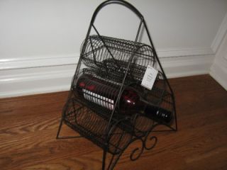 Pottery Barn French Wire Wine Rack HTF New