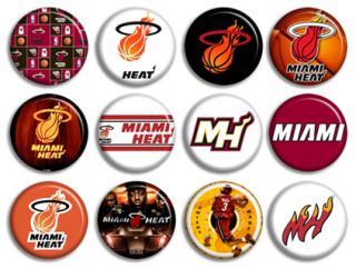Miami Heat Basketball NBA Buttons Pins Badges New Collection