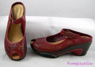 Croft Barrow Womens Mary Jane Mules Clogs Shoes 7 5 M Red