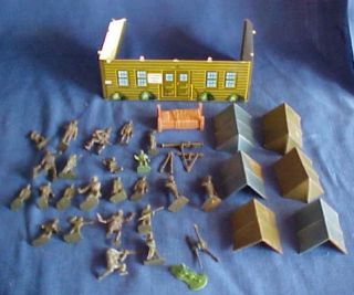 Marx 1950s Tin Litho Army Training Centers Toy Soldiers with 