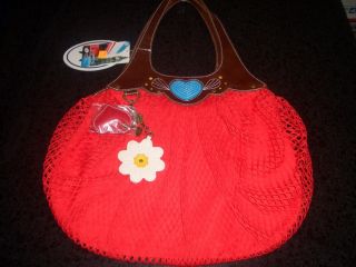 Luella Bartley Purse Red Mesh Hobo Handbag Tote